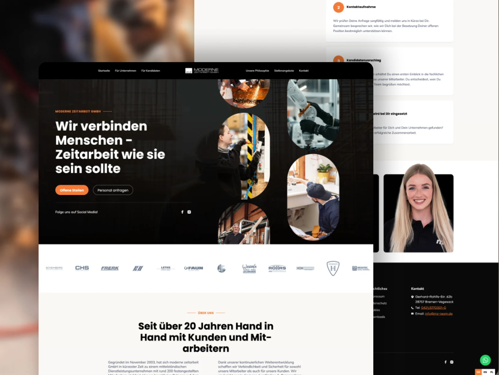 Referenzprojekt Moderne Zeitarbeit GmbH – Website von AVRIO Digital Marketing