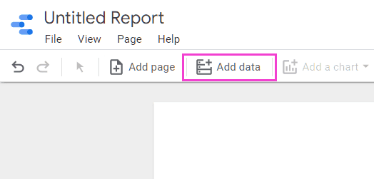 The first thing you need to do to load your data into Looker Studio by clicking Add data. 