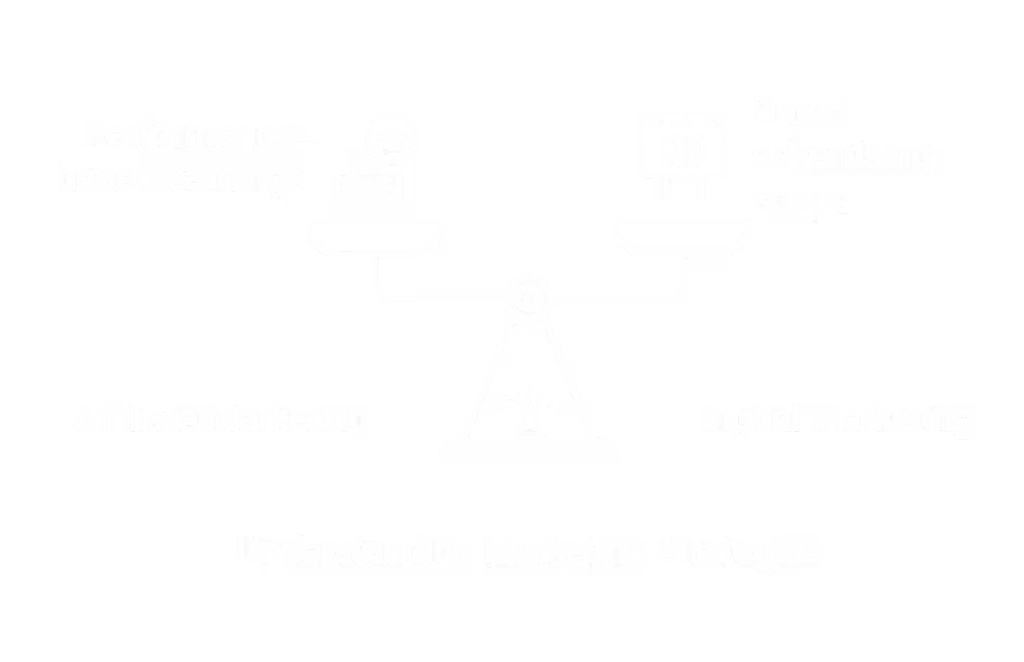 Digital marketing encompasses various online advertising methods, while affiliate marketing is a subset where affiliates earn commissions based on the customers they bring in.