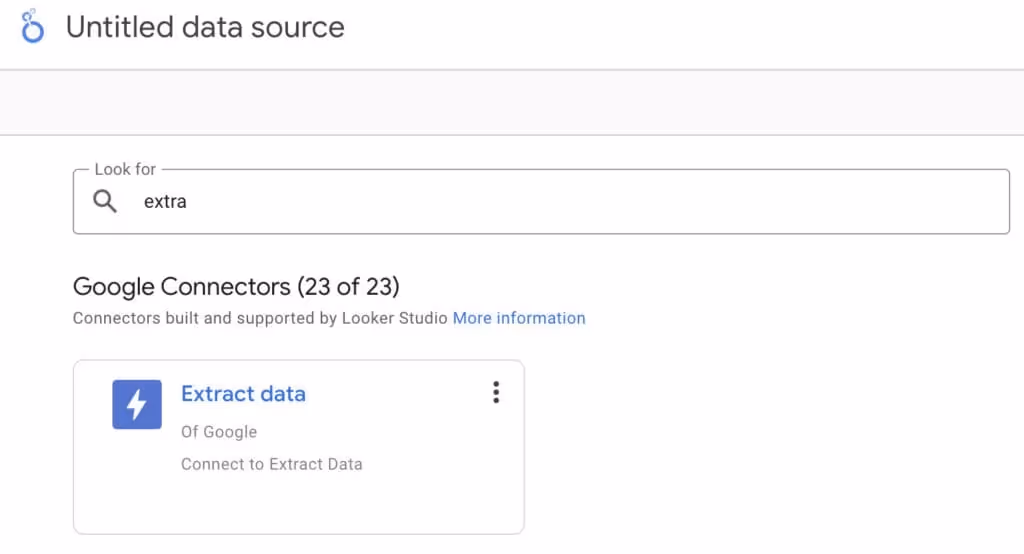The third step to connect a Dataslayer data source to Google’s Extract Data connector for your Looker Studio report is to link Dataslayer with the Extract Data connector.
