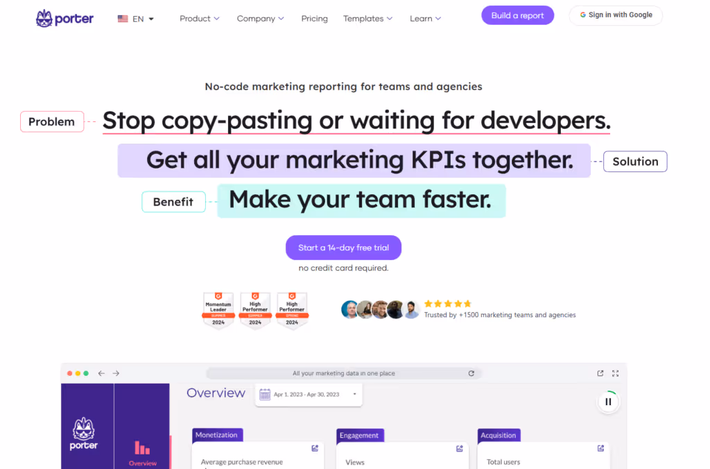 Porter Metrics: a Supermetrics alternative.