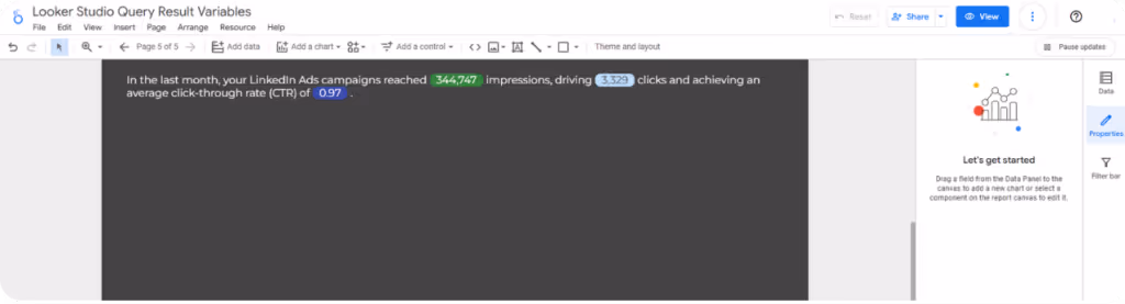 Looker Studio Query Result Variable