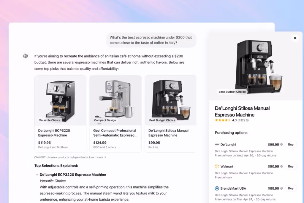 ChatGPT shopping assistant