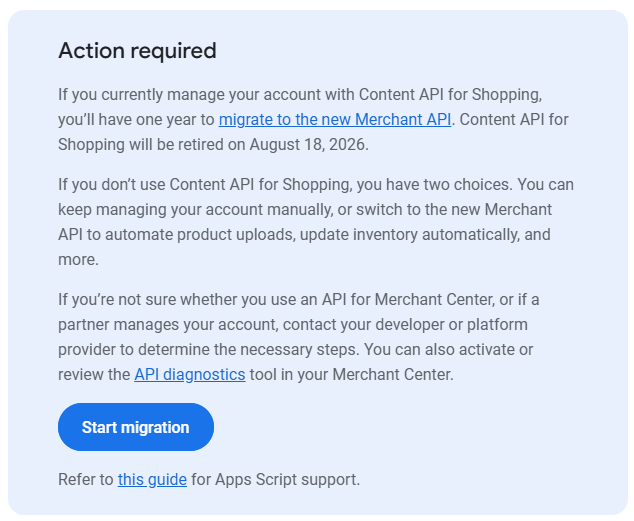 New Google Merchant API