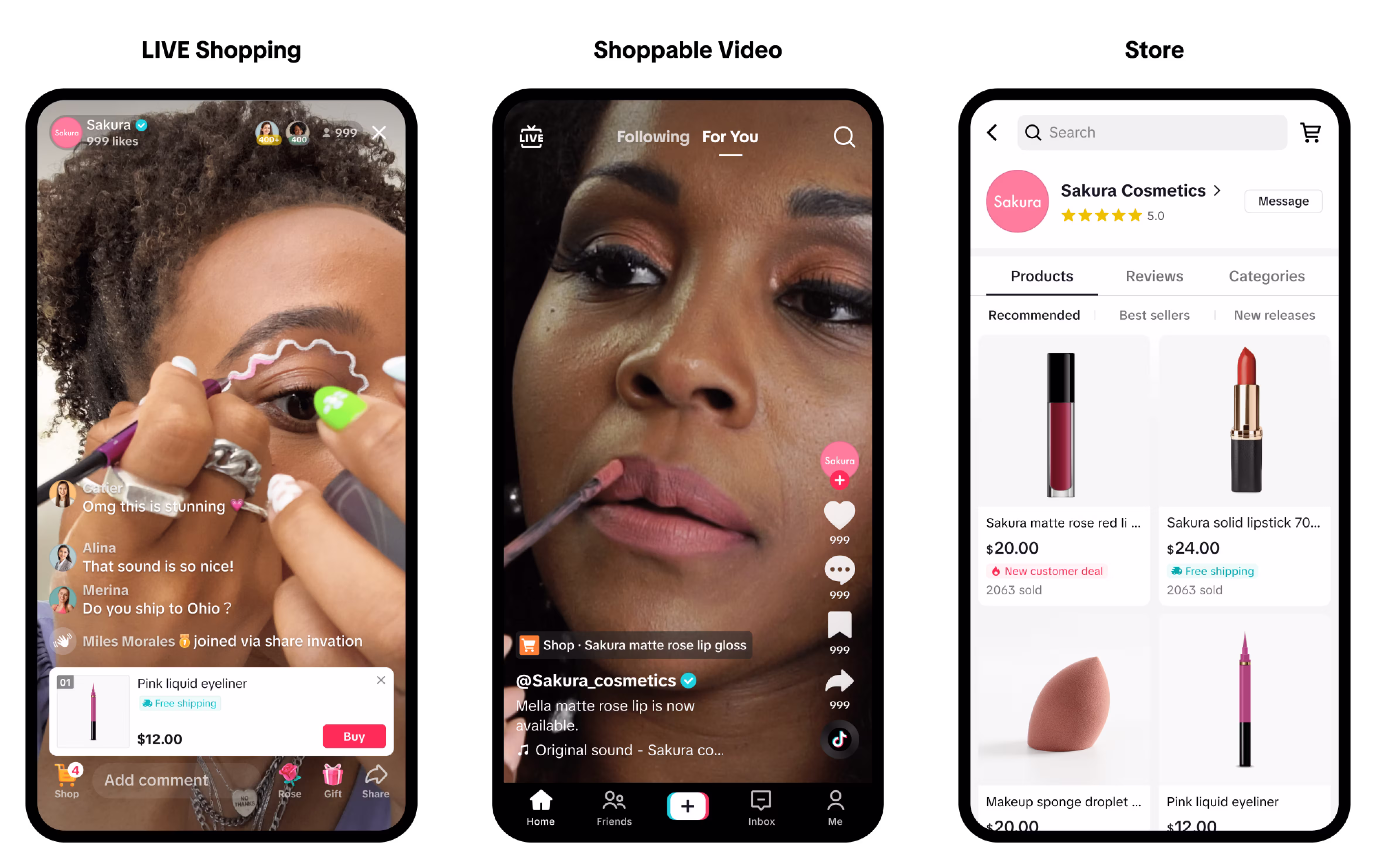 TikTok Shop sections