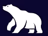 Unser Logo in Weiß ein Eisbär. 