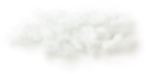 Fluffy white cloud with soft edges on a transparent background.