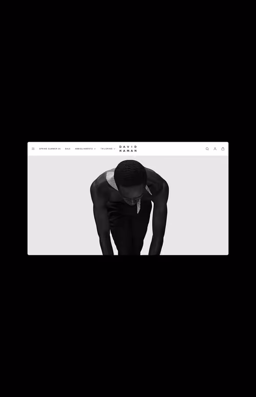 David Naman Shopify store homepage on desktop