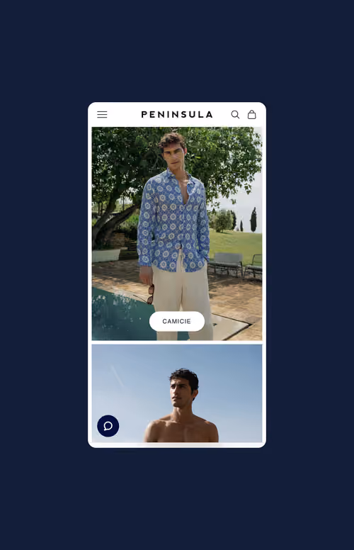 Peninsula Swim&Wear Shopify store on mobile