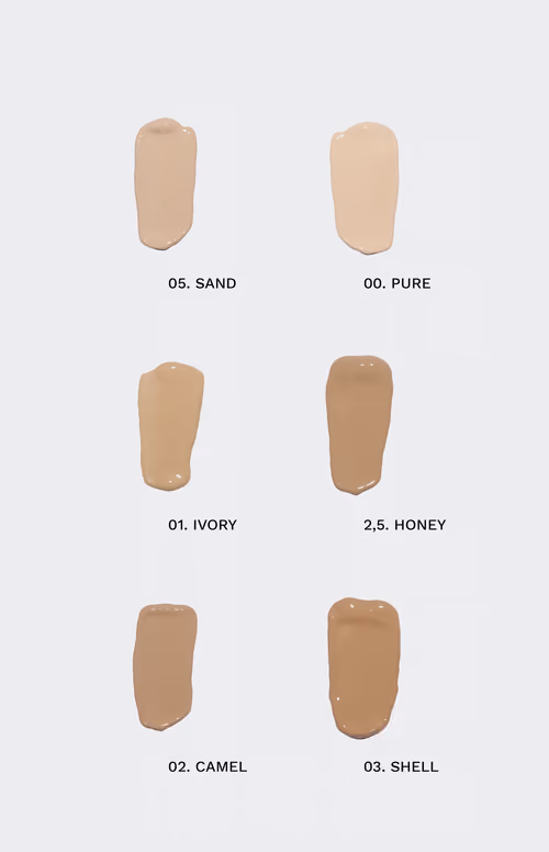 Infinity Cosmetics foundation shade swatches
