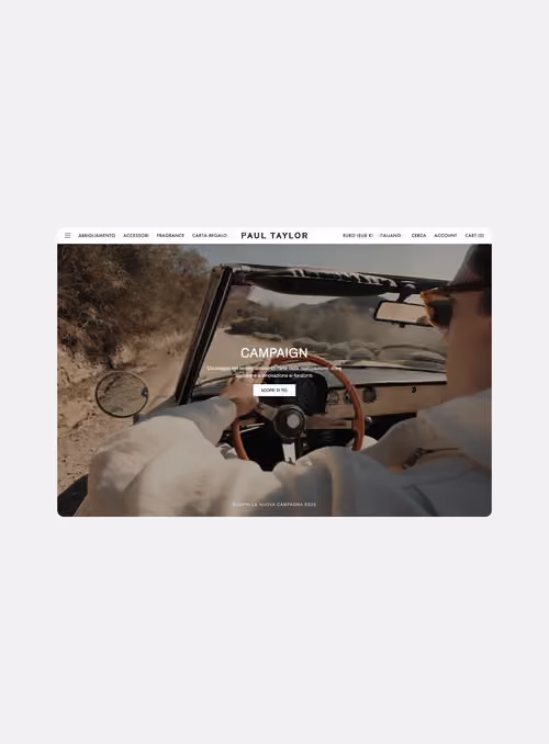 Paul Taylor Shopify store homepage on desktop