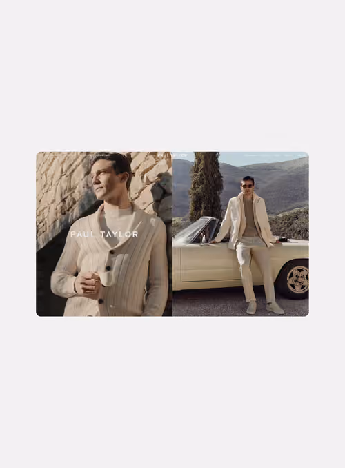 Paul Taylor e-commerce campaign banner on desktop
