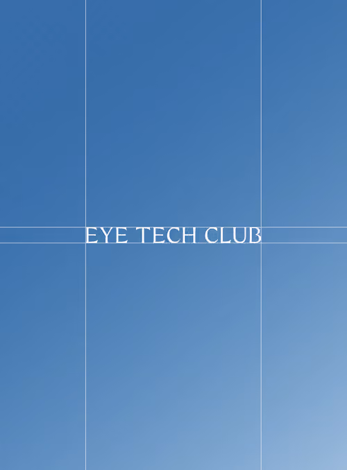 Eye Tech Club logo on a blue gradient with grid lines