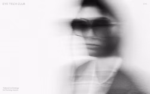 Eye Tech Club web design: blurred portrait with sunglasses