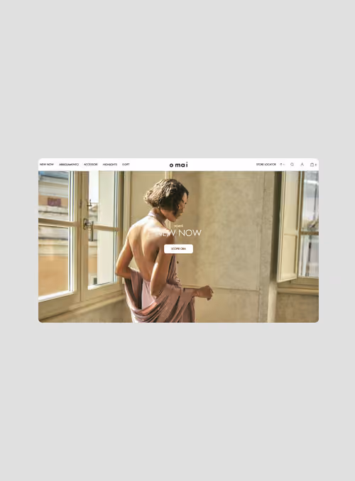 OMAI e-commerce homepage on desktop