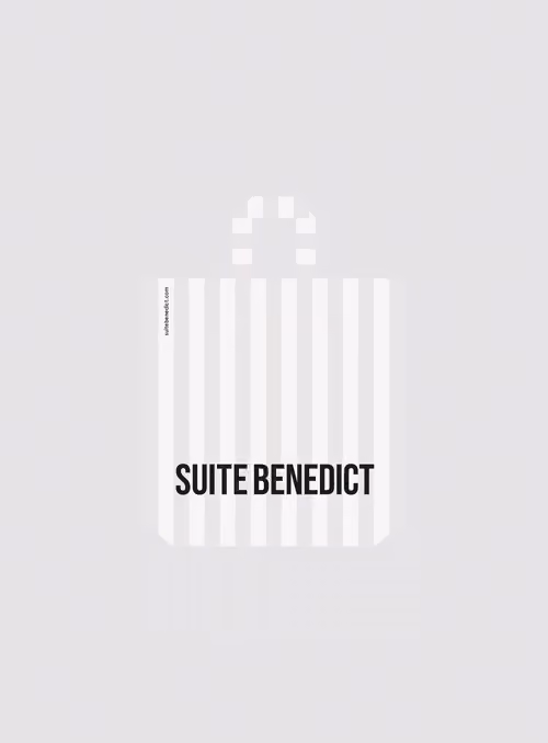 Suite Benedict logo on a shopping bag mock-up