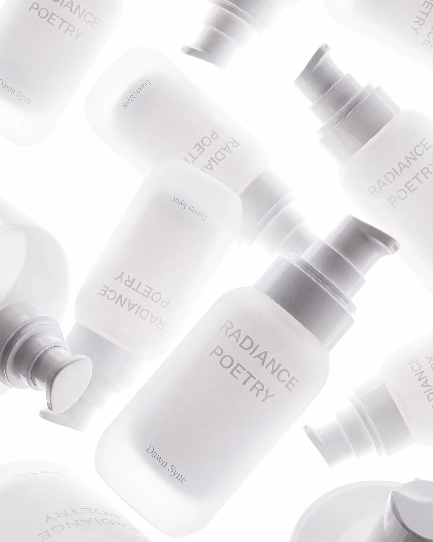 White Radiance Poetry skincare bottles