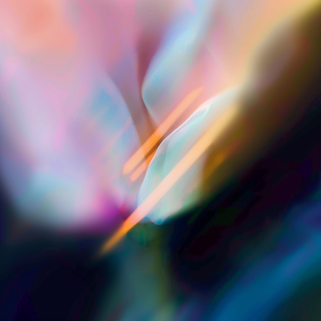 Abstract light streaks in pink, blue and orange