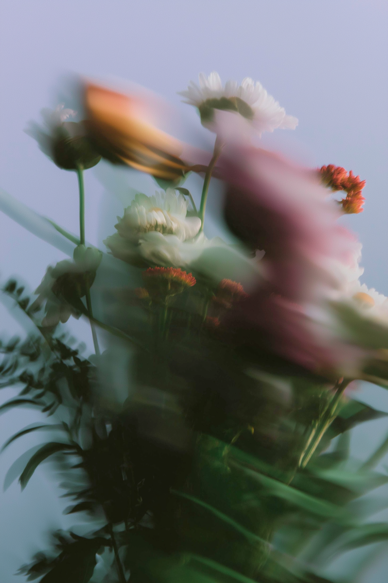 AI-generated image of a blurred bouquet of flowers