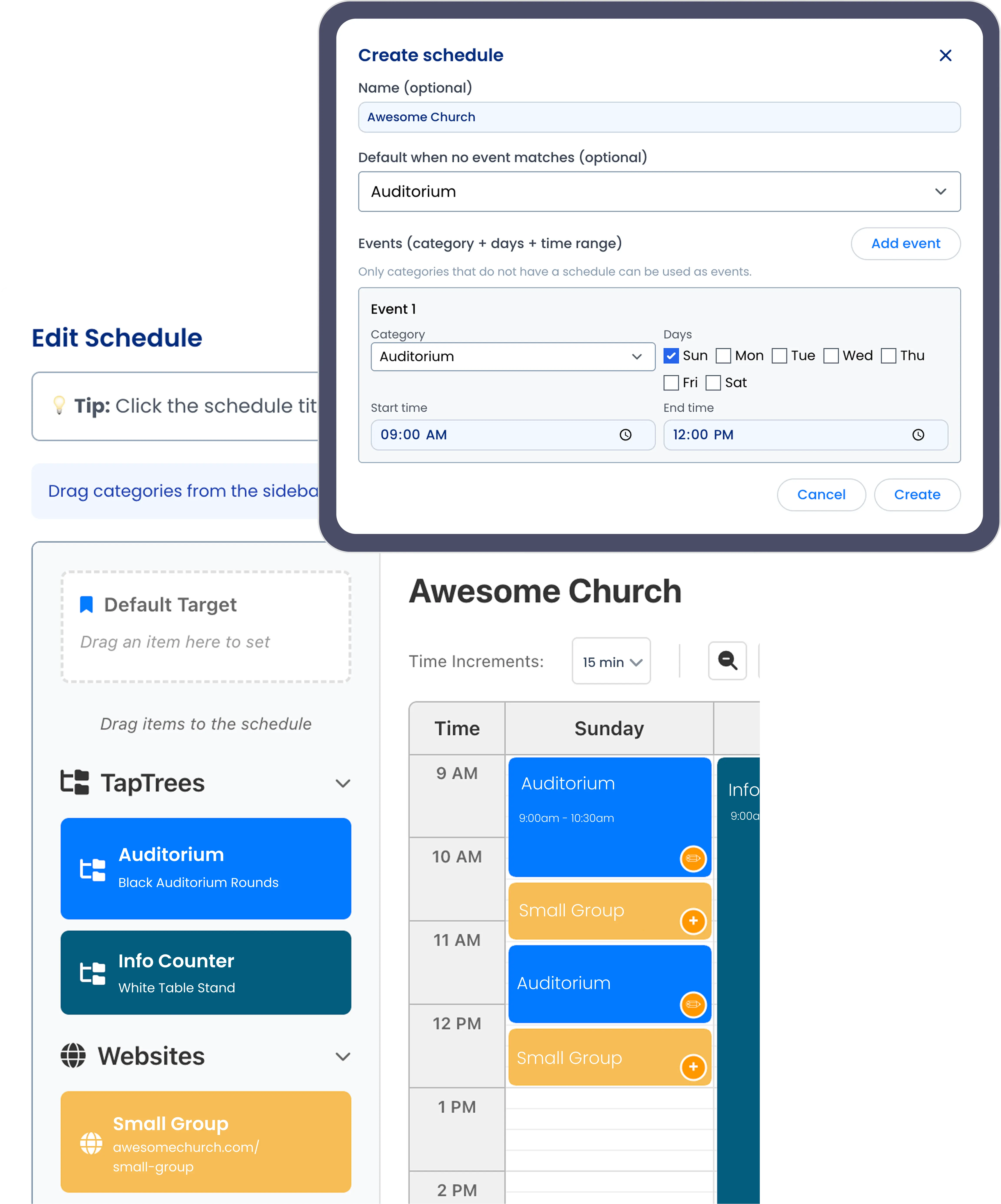 VisitorTap Schedules