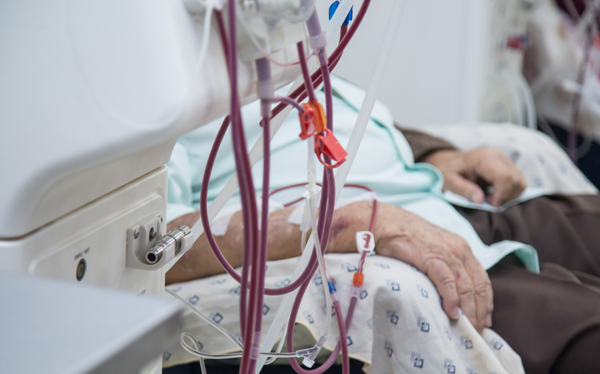 Patient en hémodialyse.