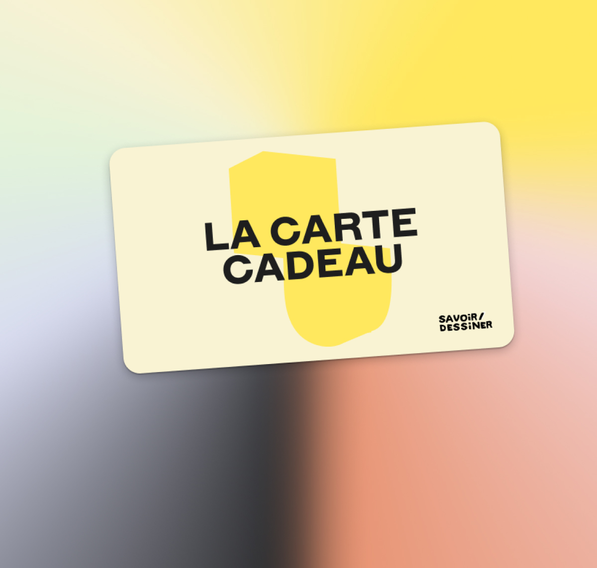 Carte cadeau ouvrant en confetti du matériel de dessin et de peinture