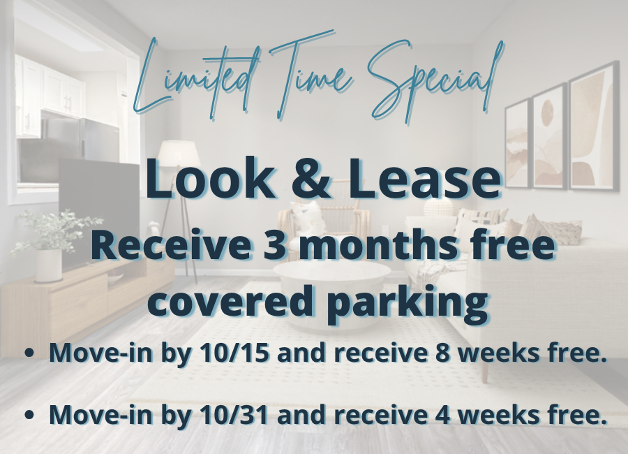 Apply within 24 hours and receive 3 months free covered parking!