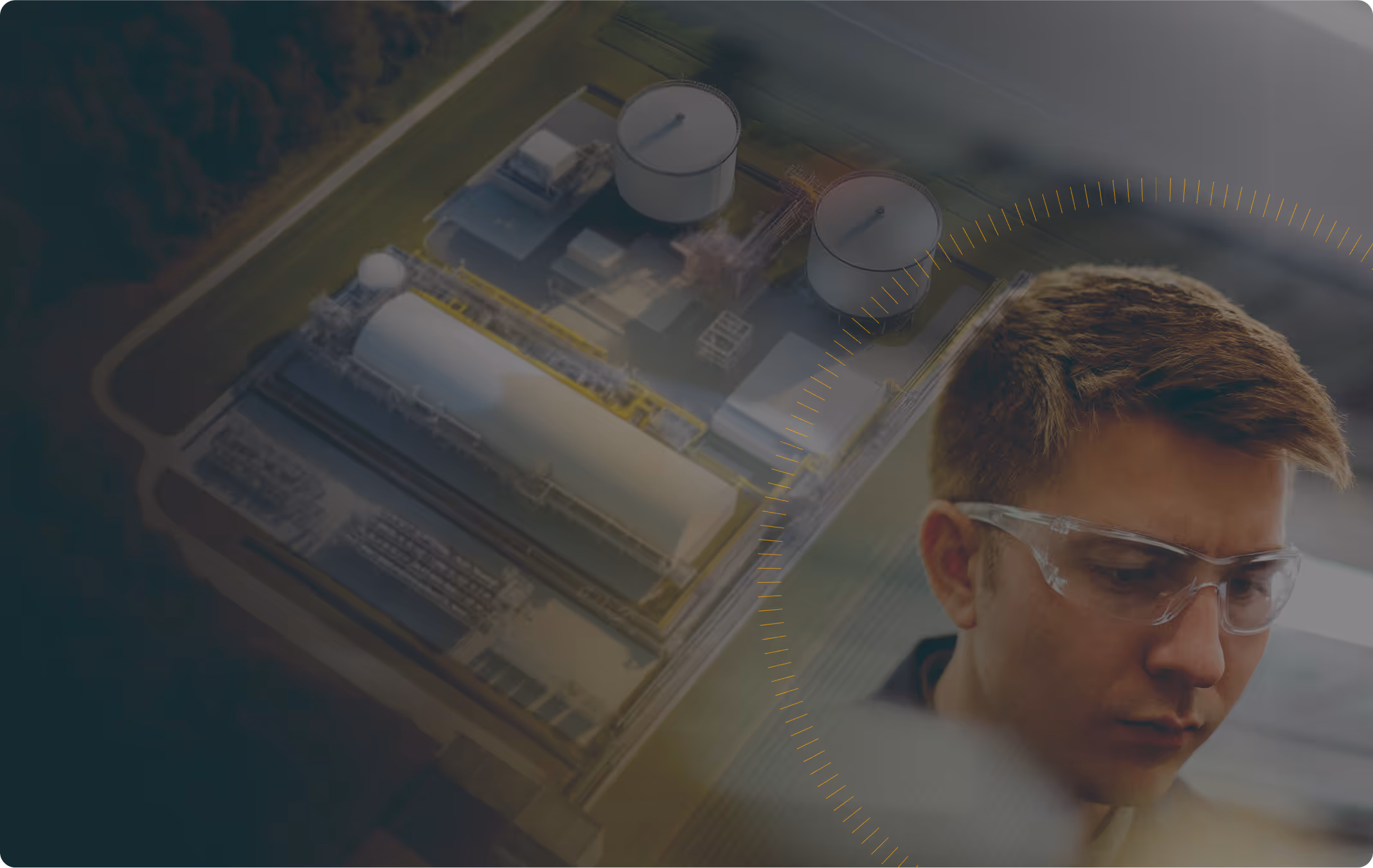 Montage of technician, technology and graphic