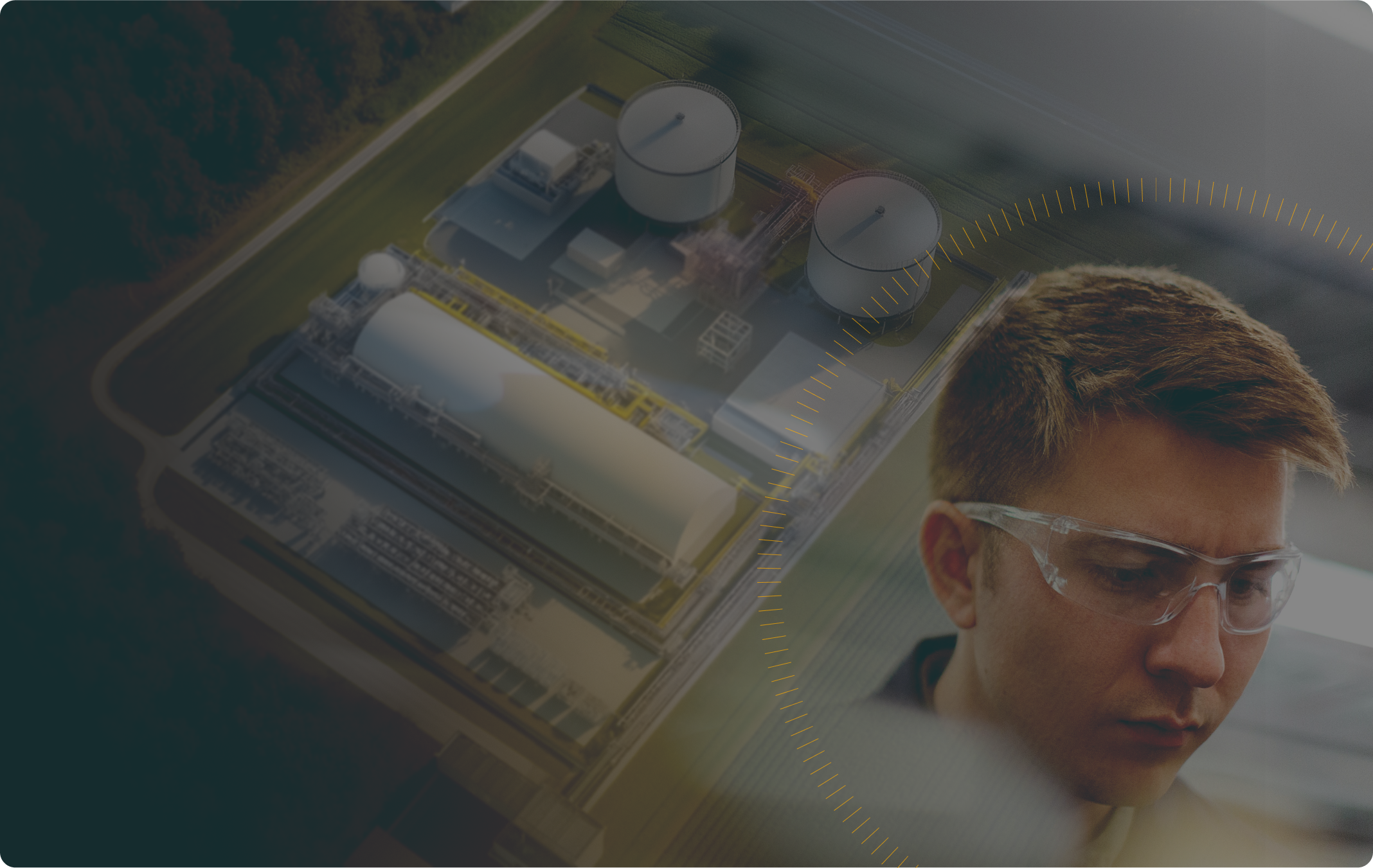 Montage of technician, technology and graphic