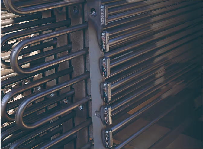 Close up of cooling coils