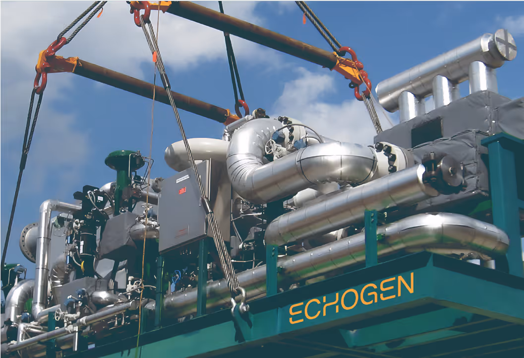 Completed system being craned on