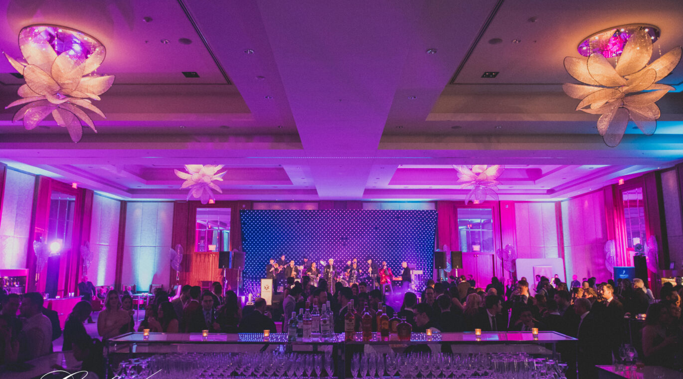 bar and stage at a fun corporate event party