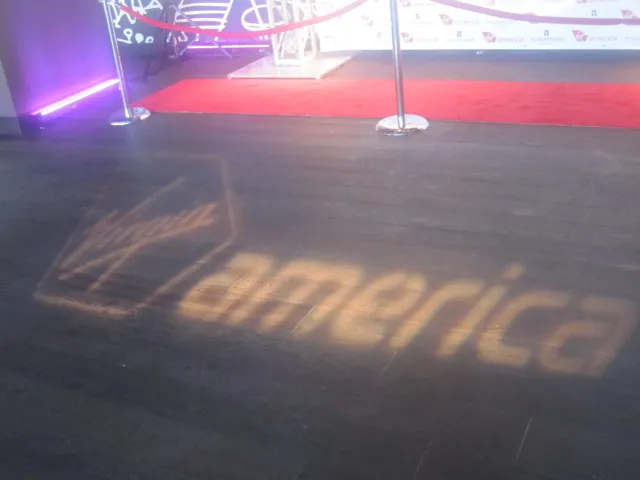 virgin america corporate party light display