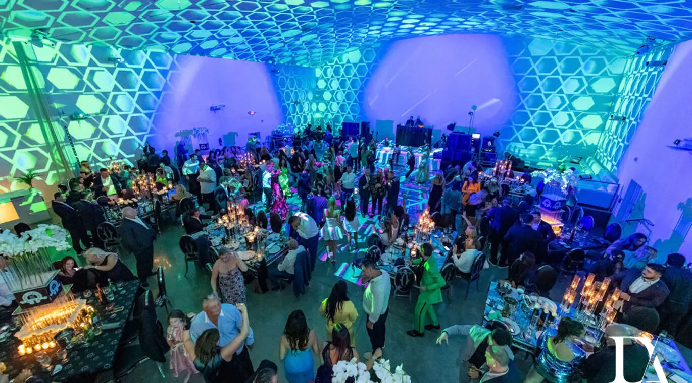 cool blue theme at a mitzvah