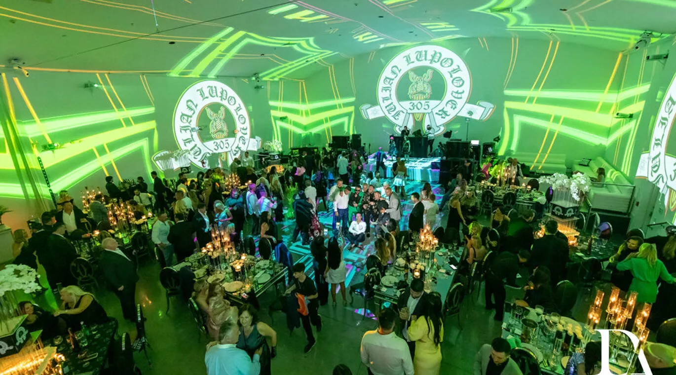 cool light show at a mitzvah