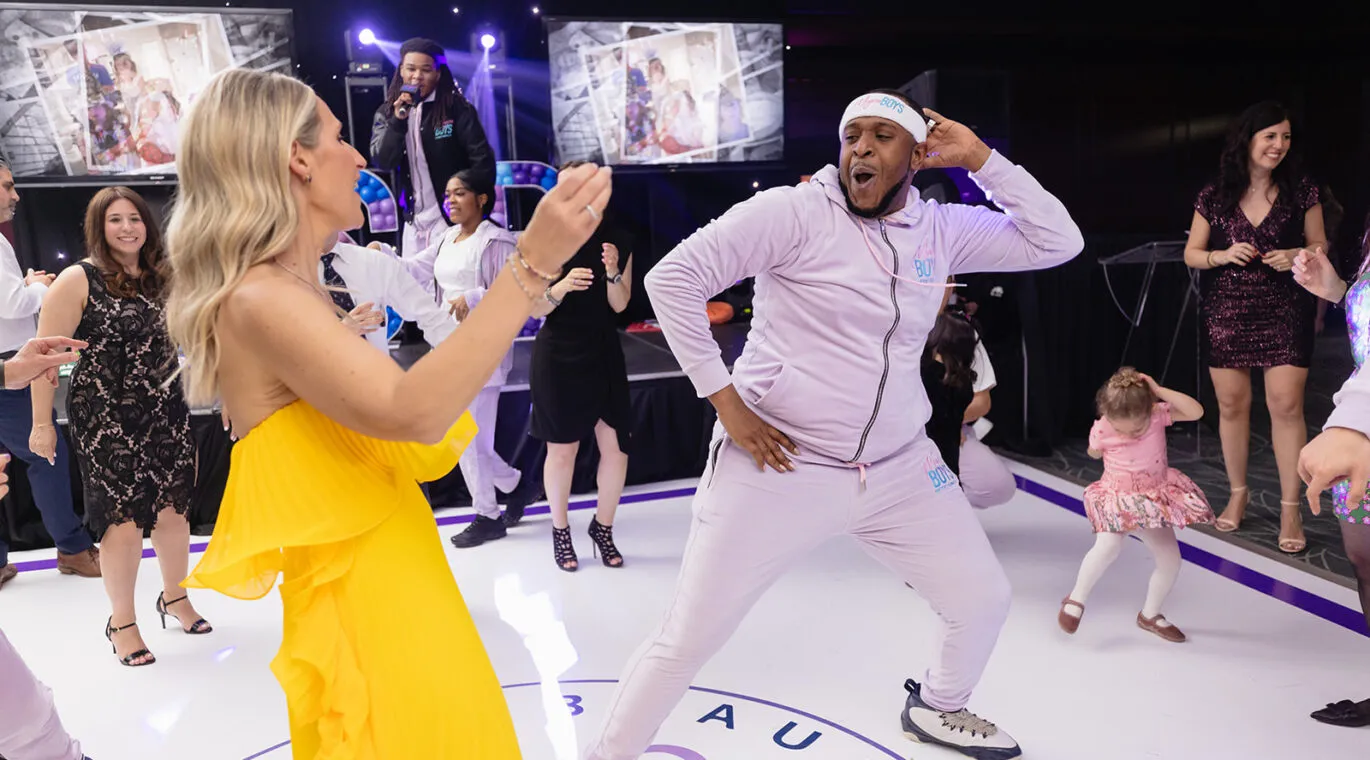 close up of dance floor at a mitzvah