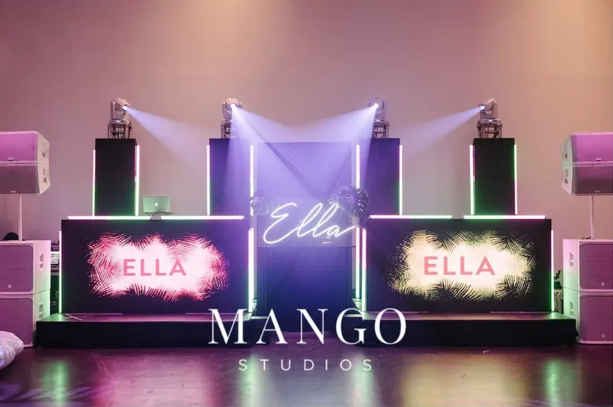 cool light show mitzvah party