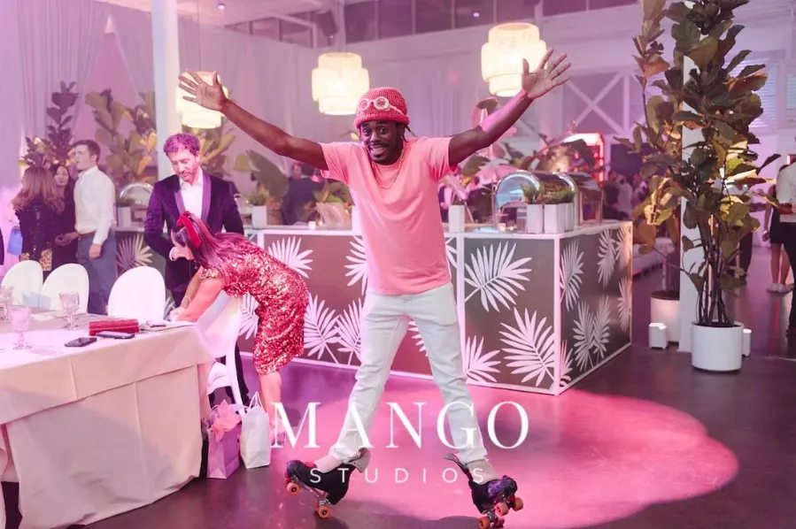 close up of roller bladder at mitzvah party