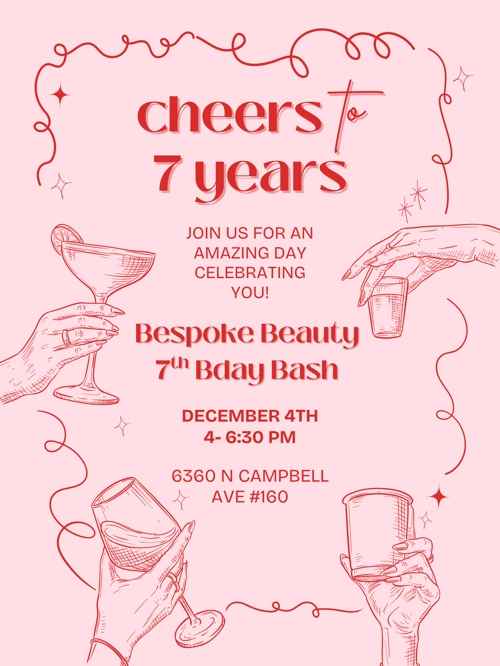 flyer for bespoke beauty birthday bash