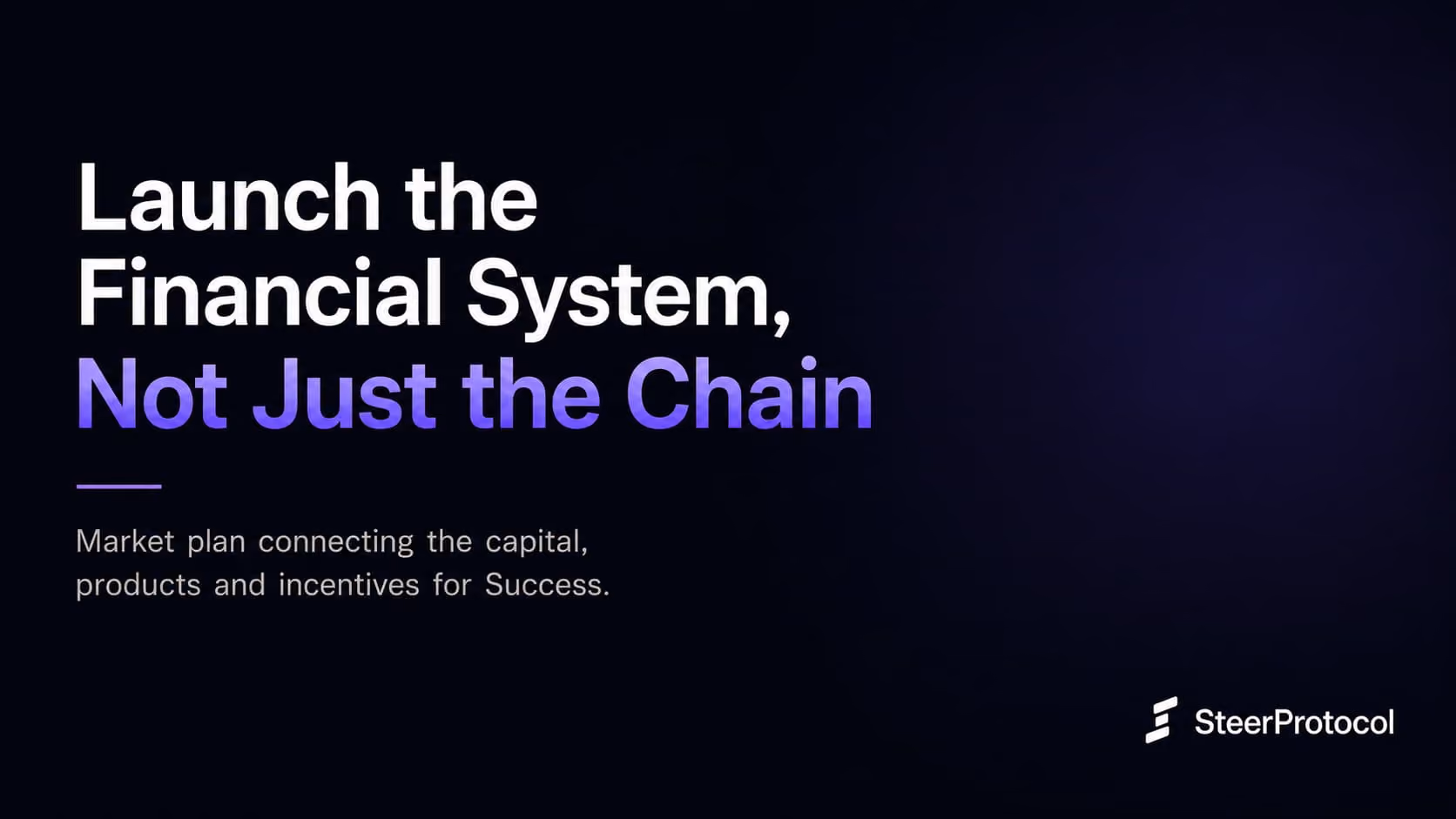Launch the Financial System, Not Just the Chain