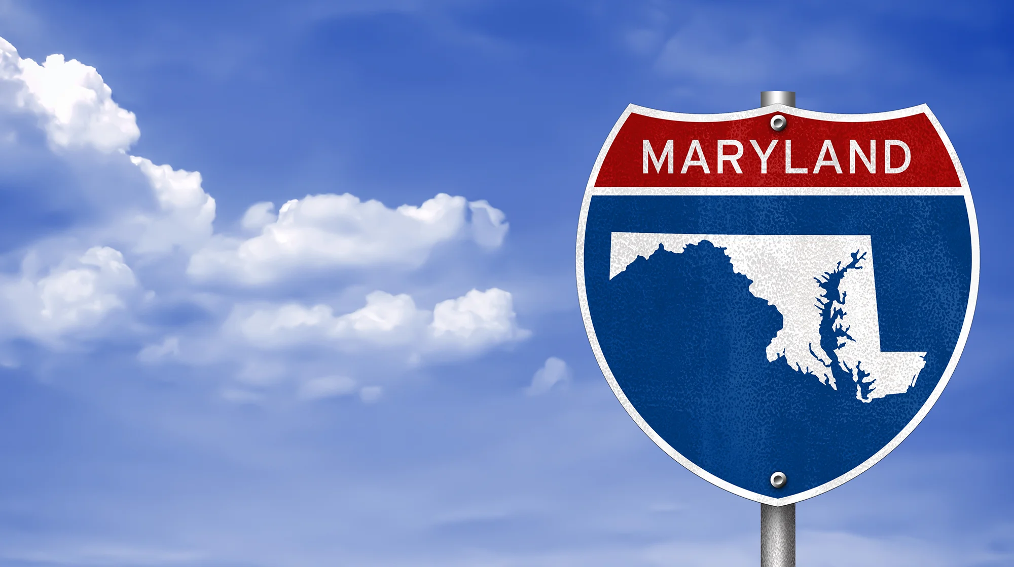 Símbolo de mapa de Maryland en una señal interestatal