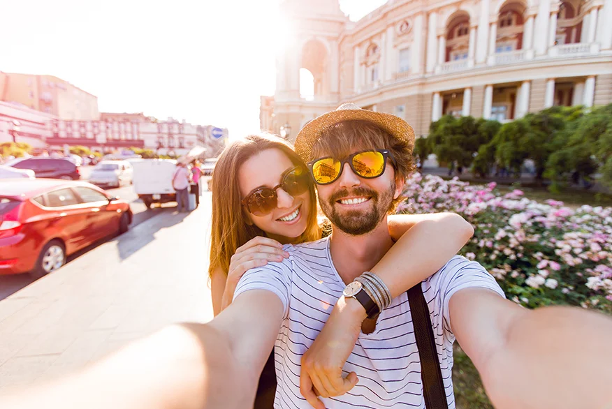 A Happy couple in Odessa, Ukraine.