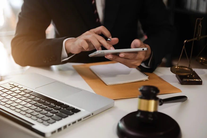 Working place of a personal injury lawyer.
