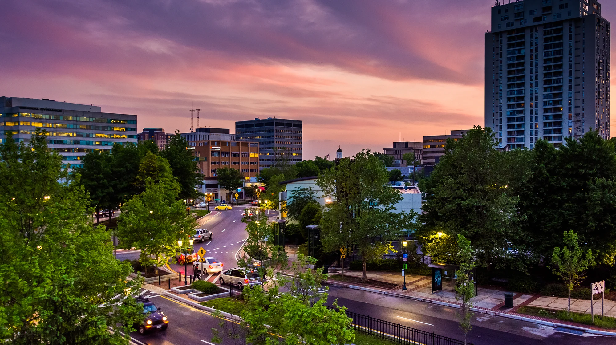 Sunset over Towson, MD