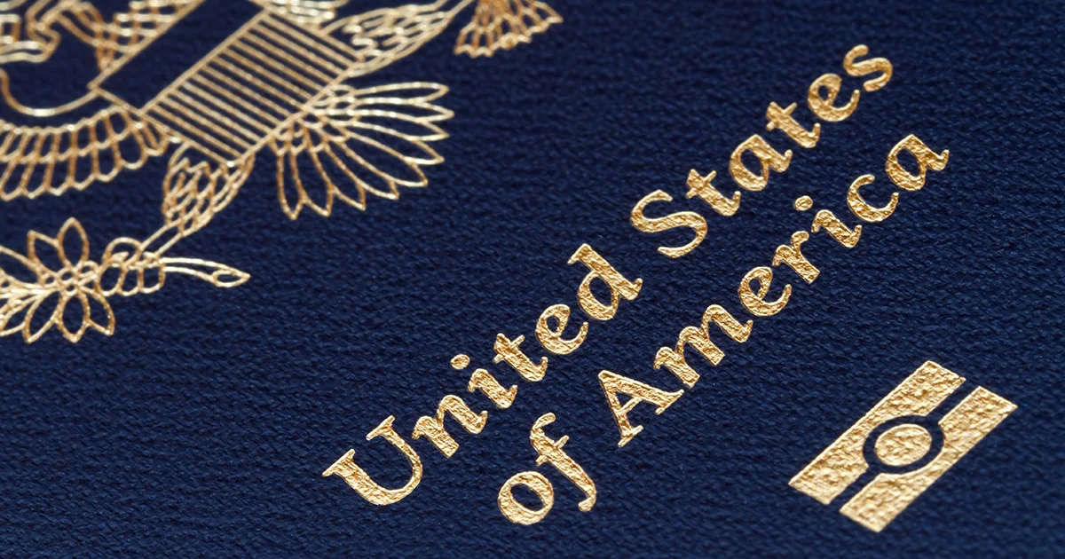 Close-up of a US Passport