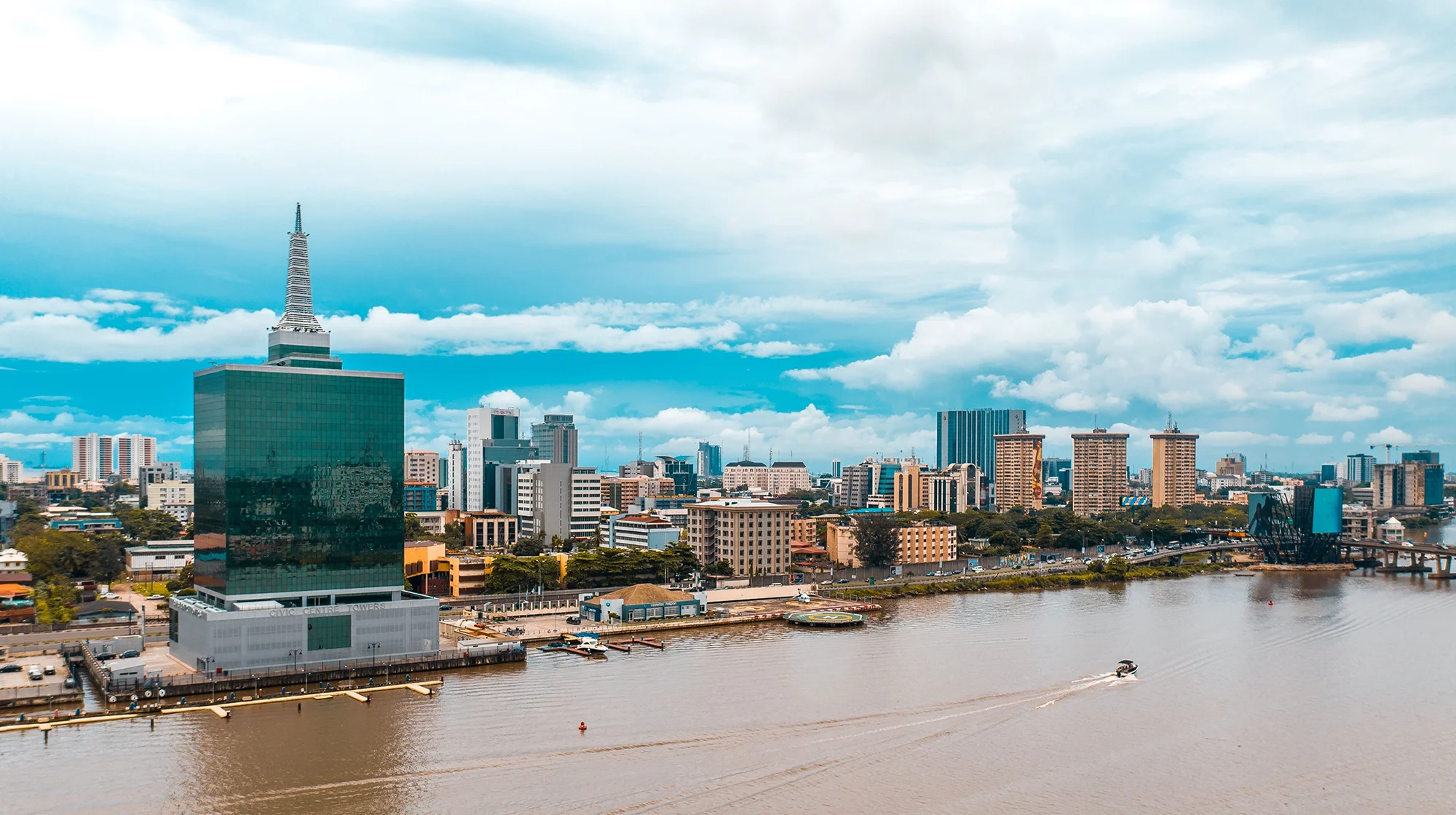 Vista aérea de Lagos, Nigeria.