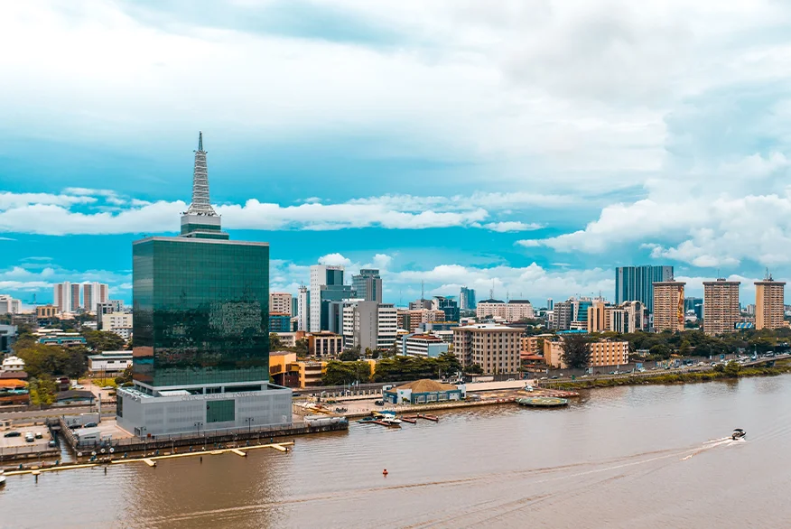 Aerial view of Lagos, Nigeria.