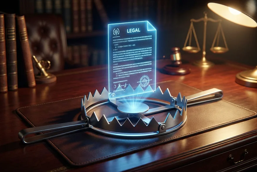 Ilustración de “AI Trap” en los servicios de inmigración.