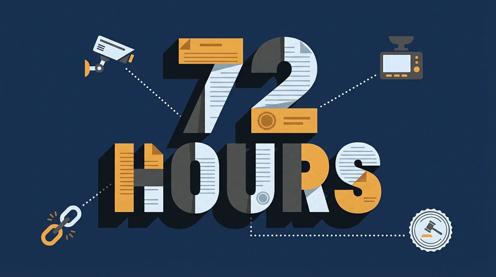 An illustration with "72 hours" after a fatal crash