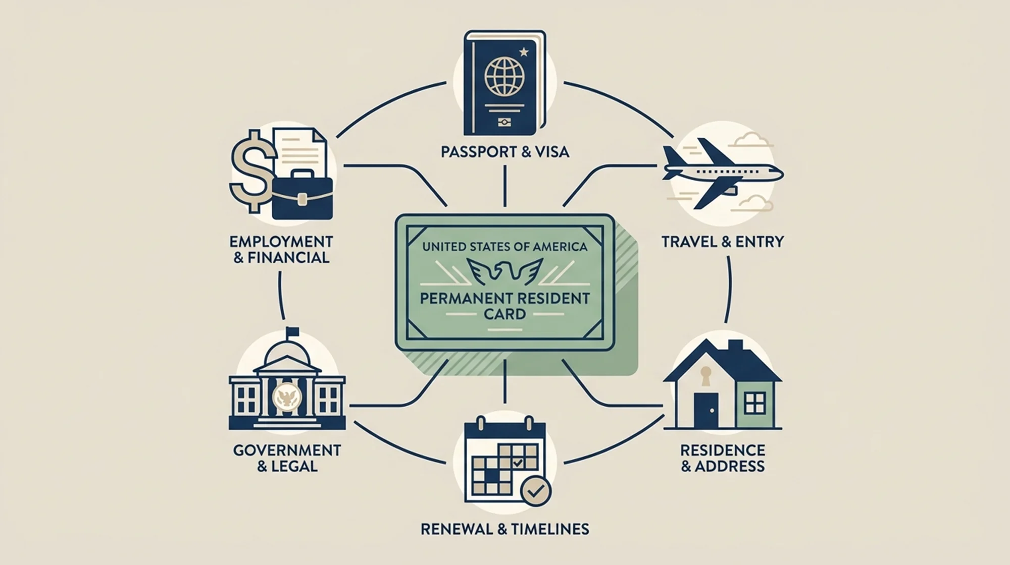 2d Illustration of documents needed for green cards holders
